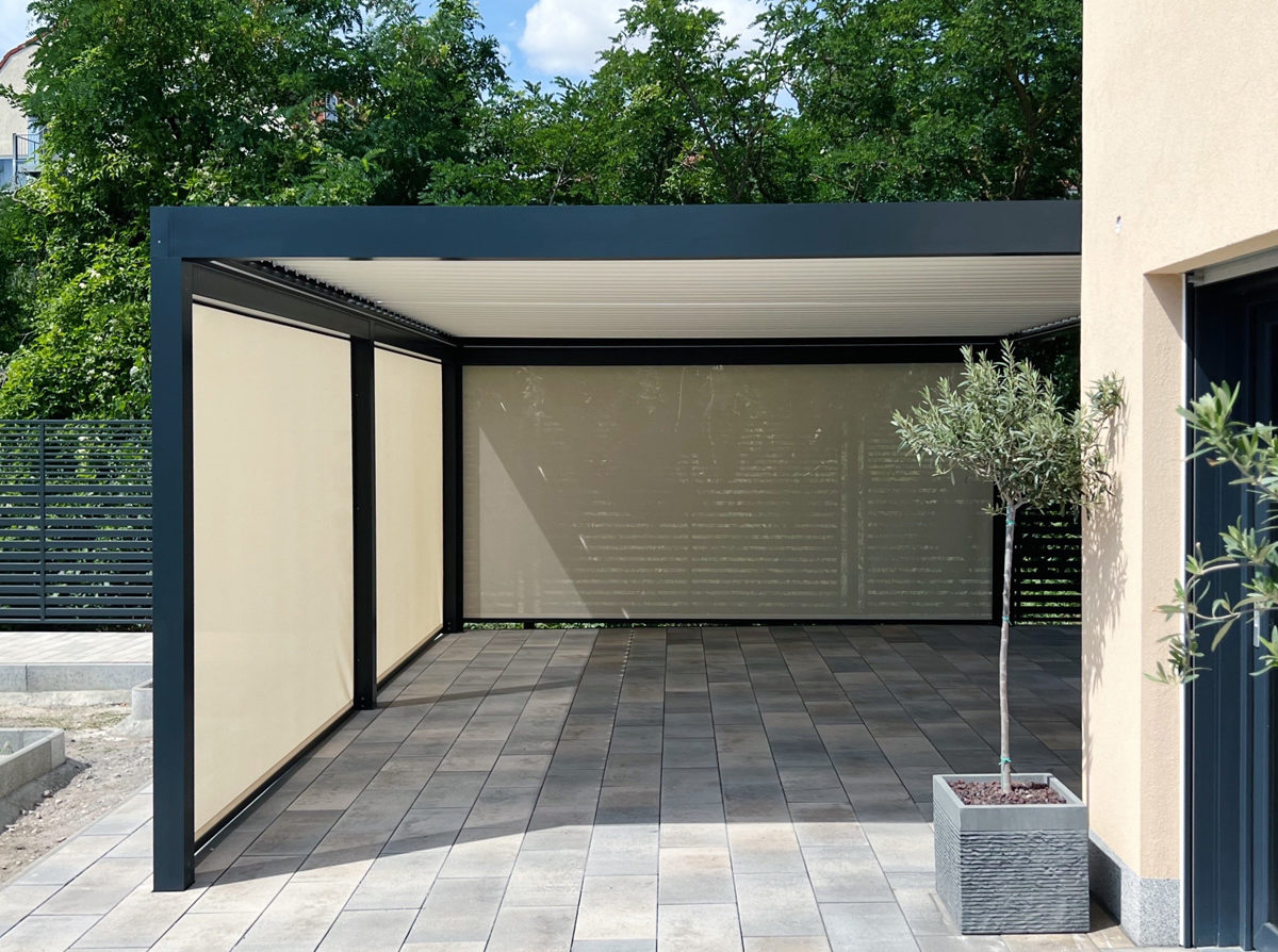 Bioklimatická pergola a screenové rolety