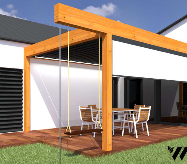 Drevená pergola s bioklimatickou strechou